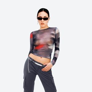 Miaou long sleeve tee in motion pink